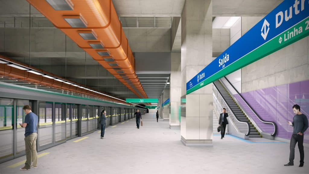 Render da futura Estação Dutra do metrô de Guarulhos